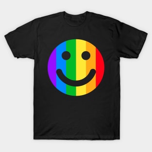 Gay Happy Face Rainbow LGBT T-Shirt